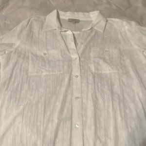 Women’s Ann Taylor white button down shirt